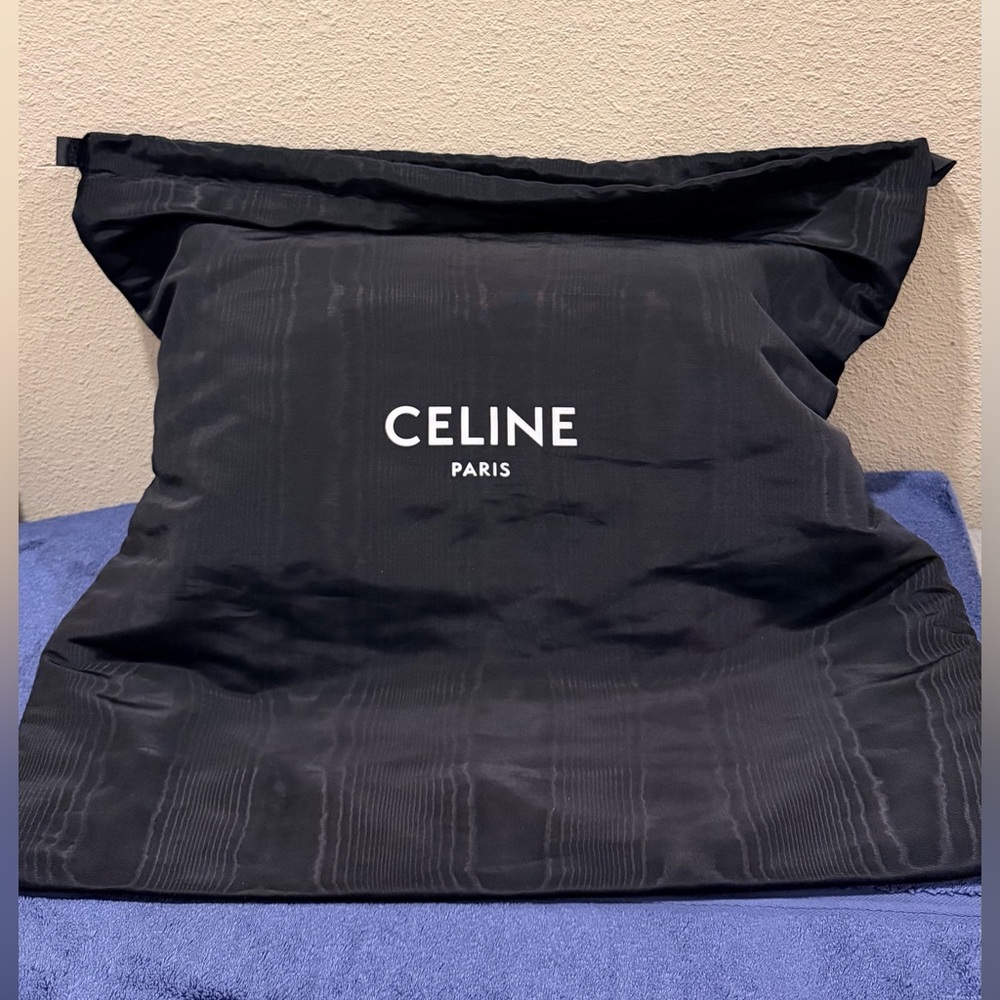 Celine Extra Large Black Drawstring Dust Bag with Inside Lining W 23in x H 23in